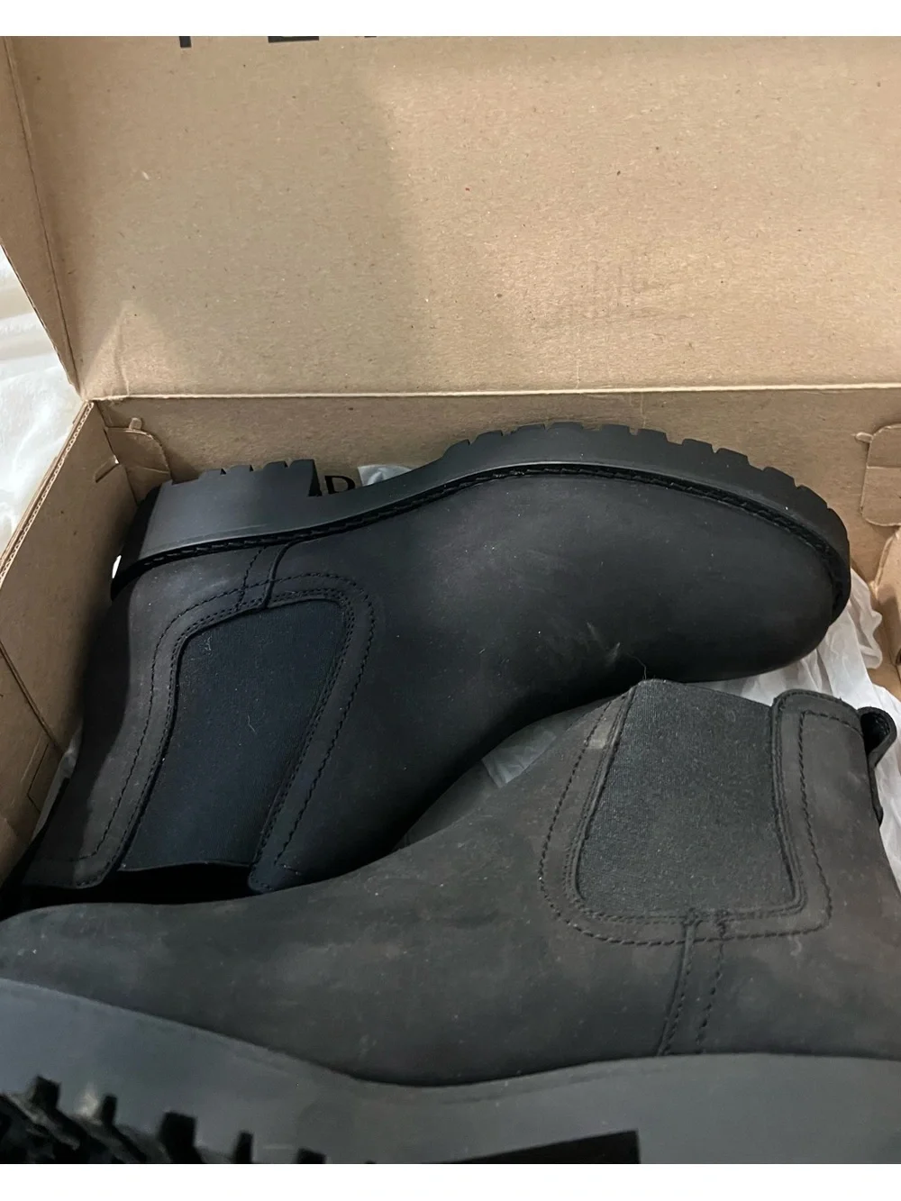 Patina Women’s Black Leather Ankle Boots - Sleek Slip-On Style Size 8.5